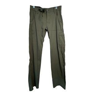 Prana Stretch Zion Pant II Mens 28x32 Relaxed Fit Cargo Belt Slate Green L50